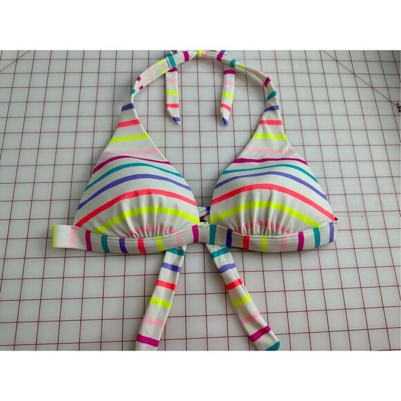 Victoria’s Secret size L white/ multicolored swim top - Picture 2 of 5